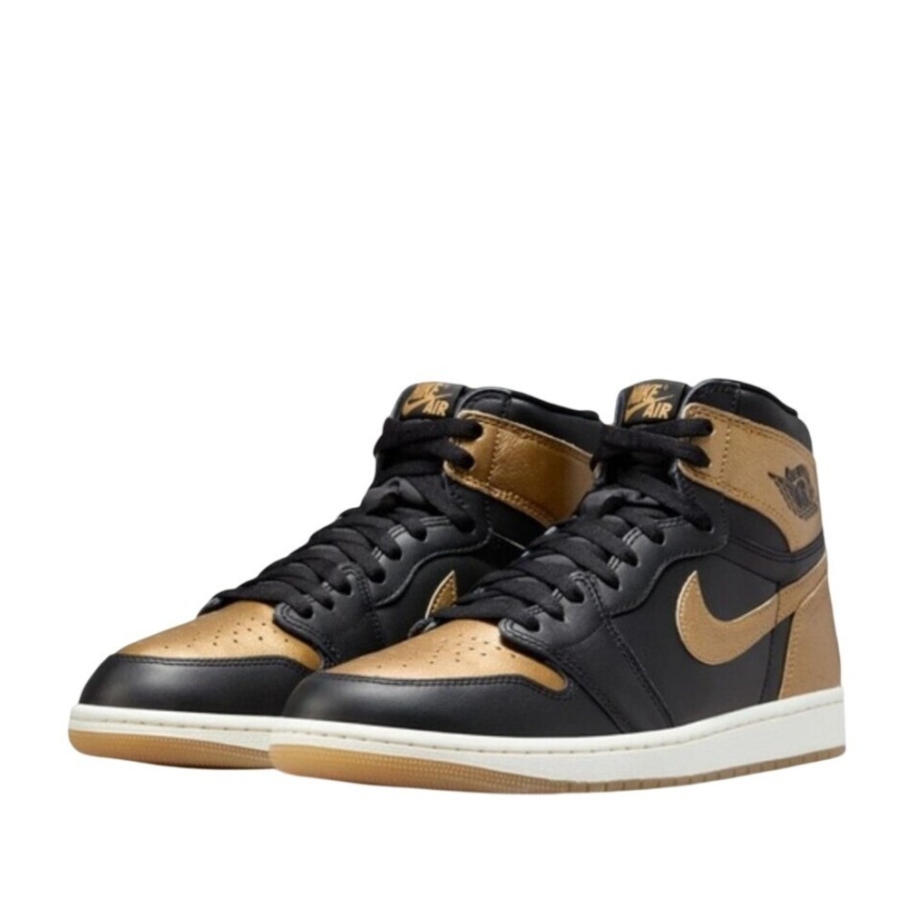 Nike Air Jordan 1 Retro High OG Mens Size 8 Black Gold White DZ5485-071